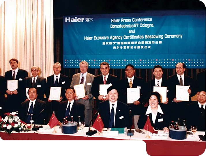 Haier Press Conference at Domotechnica ’97 & Agency Certificates Ceremony.